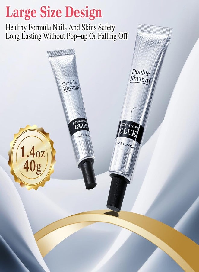 دابل ريذم غراء أحجار الراين للأظافر من دبل ريذم، 1.4 أونصة، غراء جل، تصميم ثلاثي الأبعاد، جواهر فنية، زينة ساحرة، 40 مل، صالون تجميل، اصنعها بنفسك (غراء أحجار الراين شفاف) - Image 5